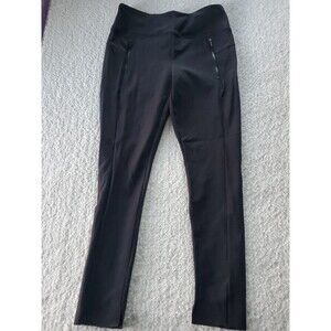 Athleta Women's Stellar Tight Pants Size Med Black Zip Pockets Travel Work